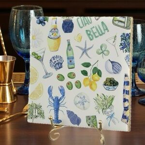 Hand Crafted Ciao Bella Decorative Ceramic Tile 6 x 6 Pink